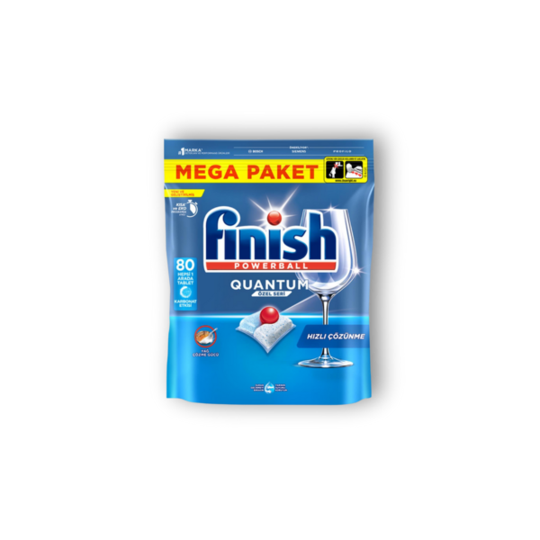 Viên rửa chén bát finish quantum all in one powerball hương chanh chính hãng ImP đơn vị phân phối viên rửa bát bột rửa bát gel rửa bát muối rửa bát uy tín lâu năm, giá tốt khuyến mại chiết khấu cao Viên rửa chén bát Finish Quantum All in One Powerball - Túi 80 viên